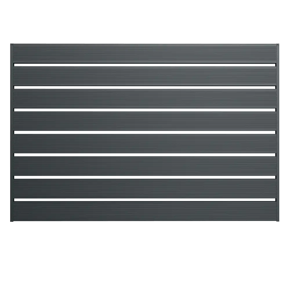 Gard orizontal tip caseta x120 Nervurat Caretta – Finisaj Fresco Duo Ral 7016 Gard orizontal tip casetă x120 nervurat - RAL 7016