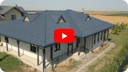 Nobel, finisaj Briliant, grosime 0,60 mm, culoare gri - RAL 7024, proiect rezidențial