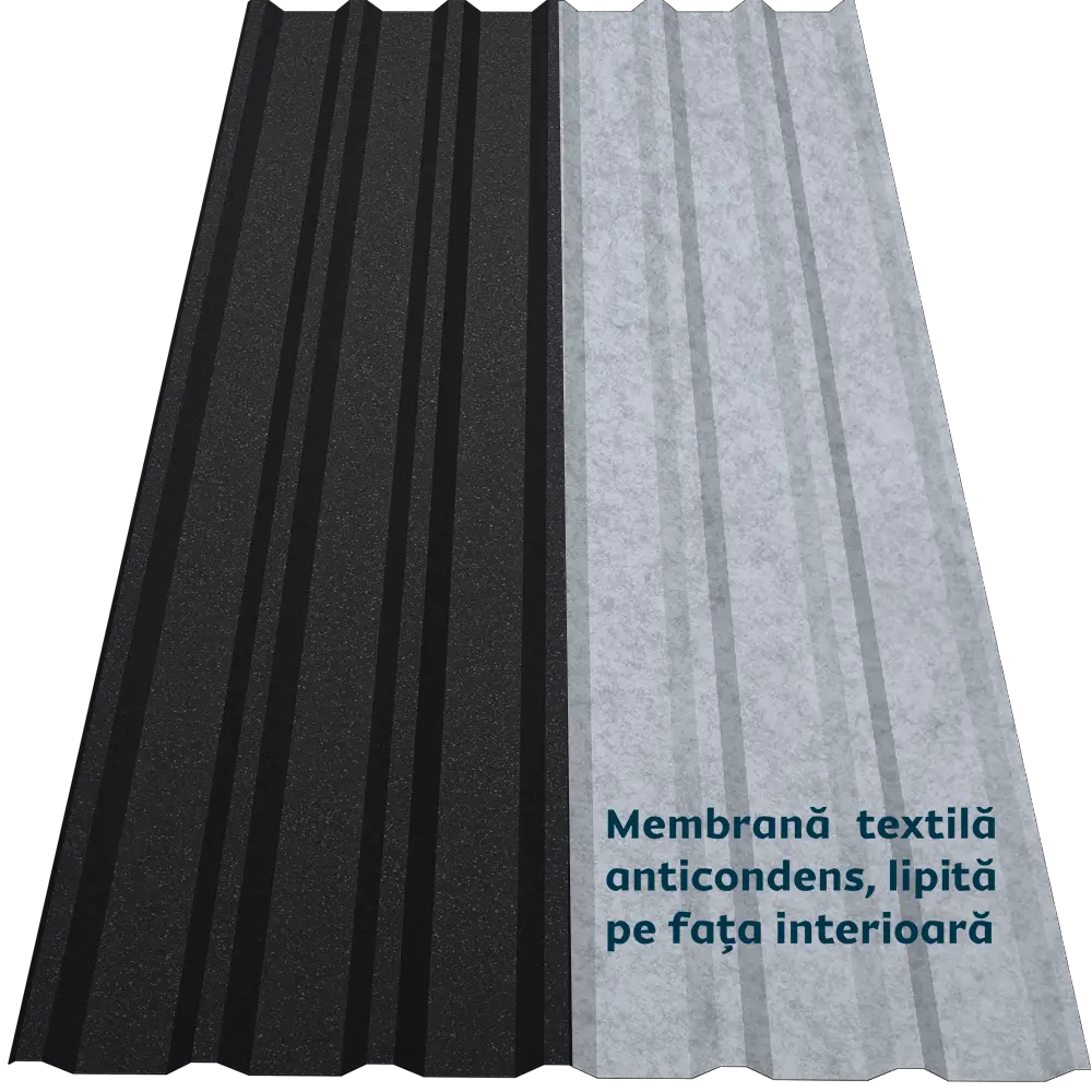 Tablă cutată CRT 35A Smart Caretta – Finisaj Briliant Duo RAL 9005