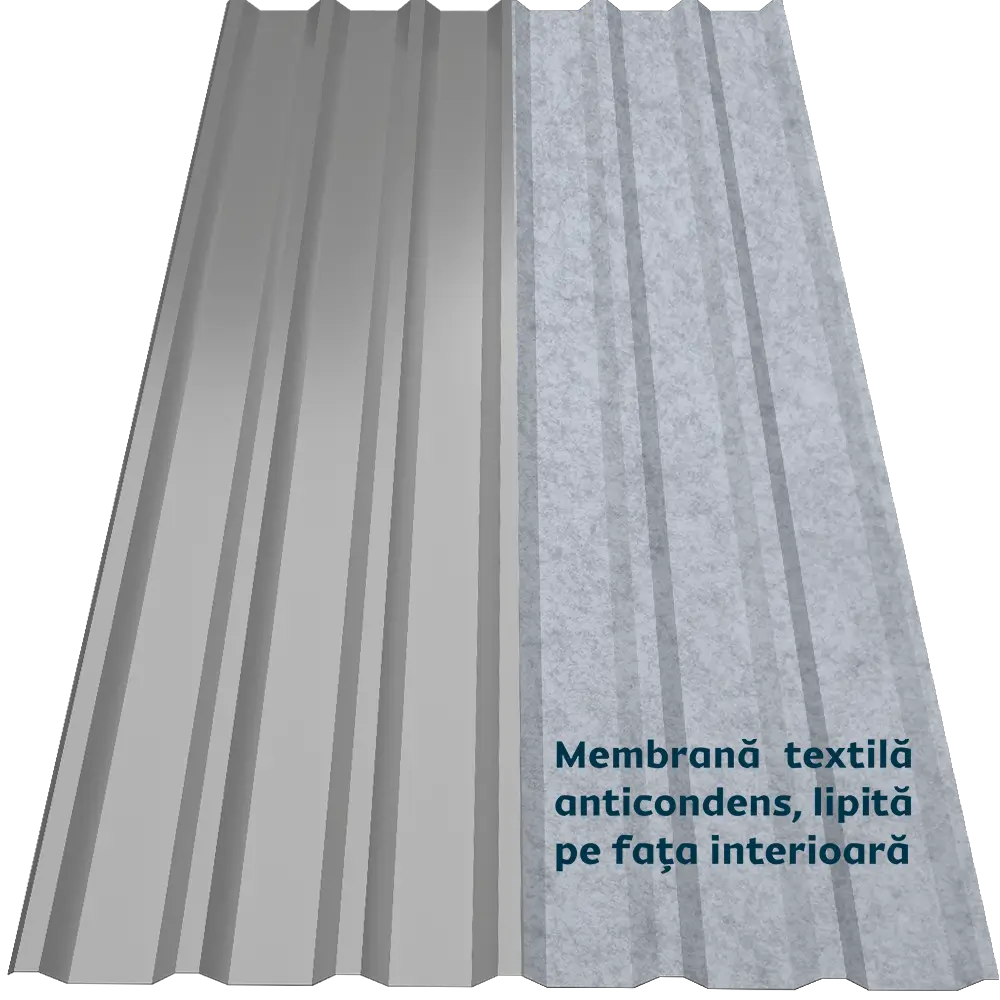 Tablă cutată CRT 35A Smart Caretta – Finisaj Fresco RAL 9006