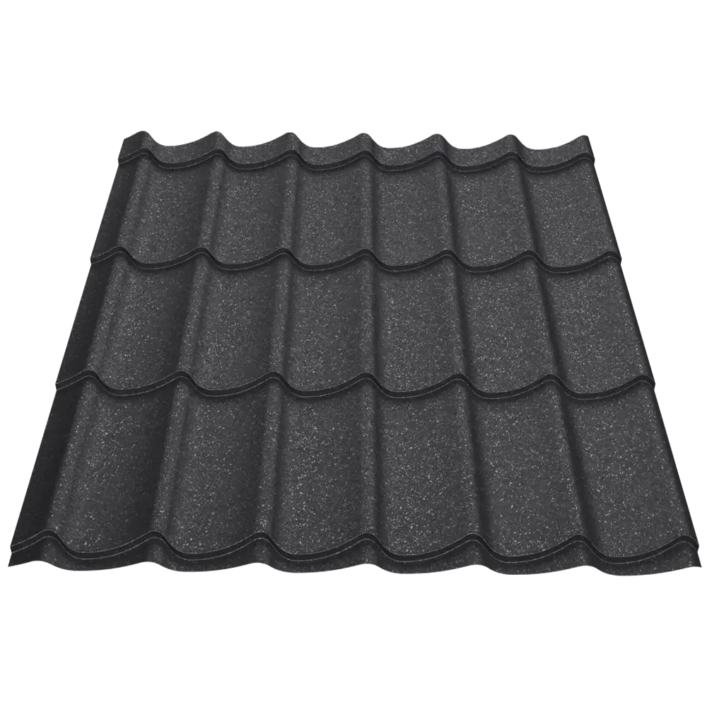 Țiglă metalică Attica Caretta – Finisaj Briliant Duo RAL 9005