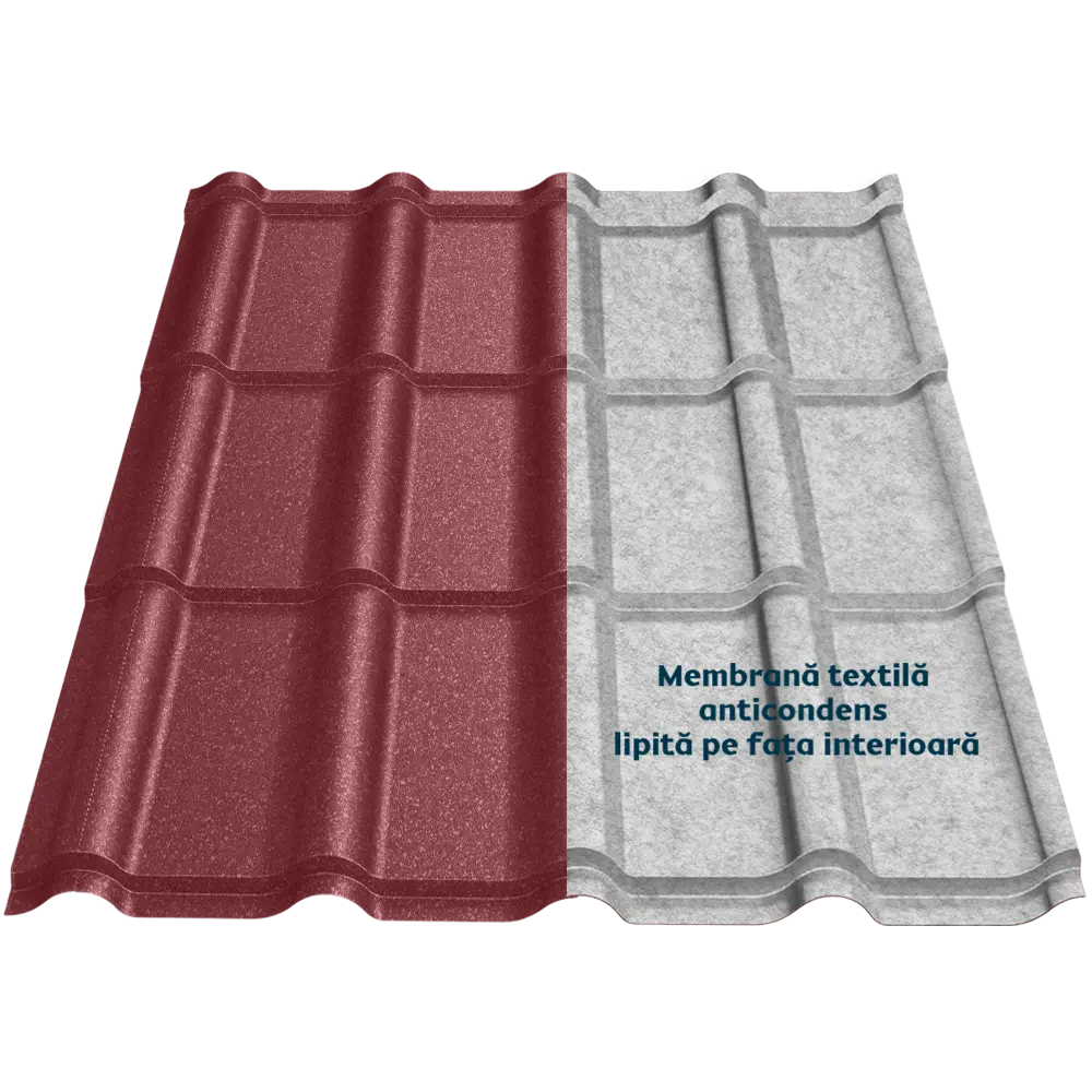 Țiglă metalică Bello Smart Caretta – Finisaj Briliant Duo RAL 3005