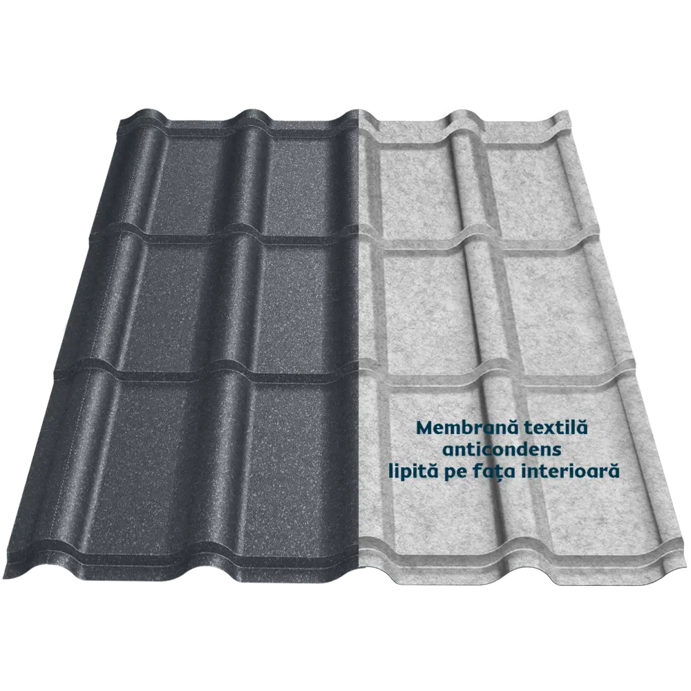 Țiglă metalică Bello Smart Caretta – Finisaj Briliant Duo RAL 7024