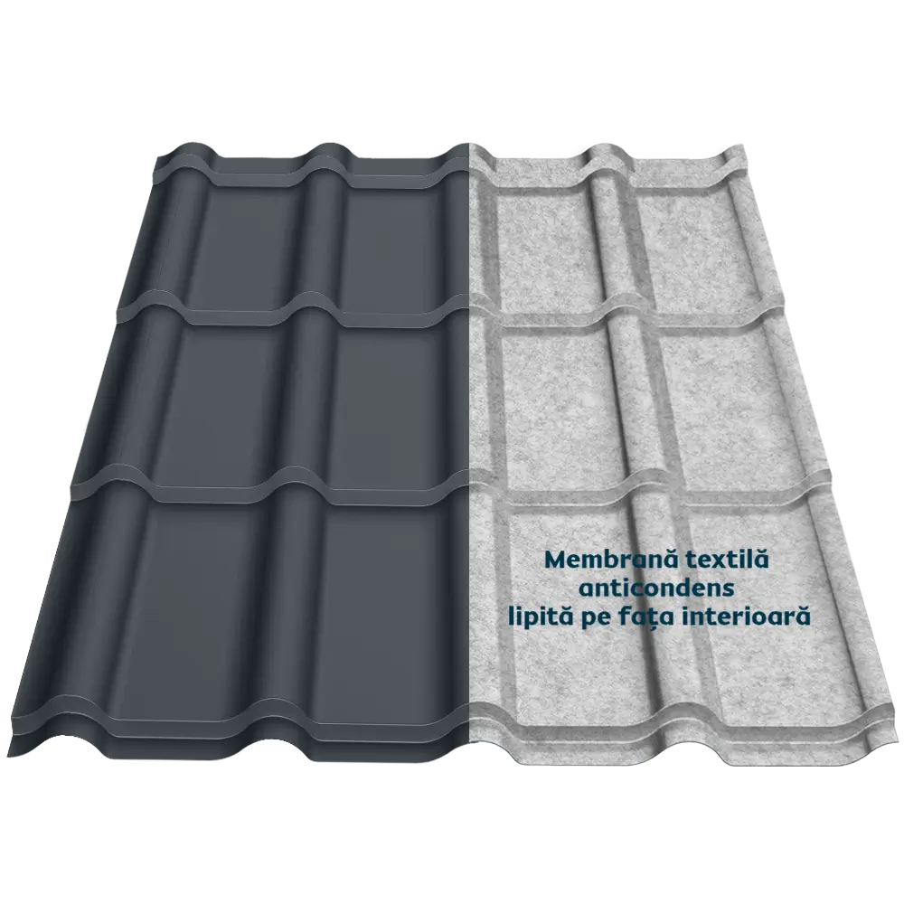 Țiglă metalică Bello Smart Caretta – Finisaj Fresco RAL 7016