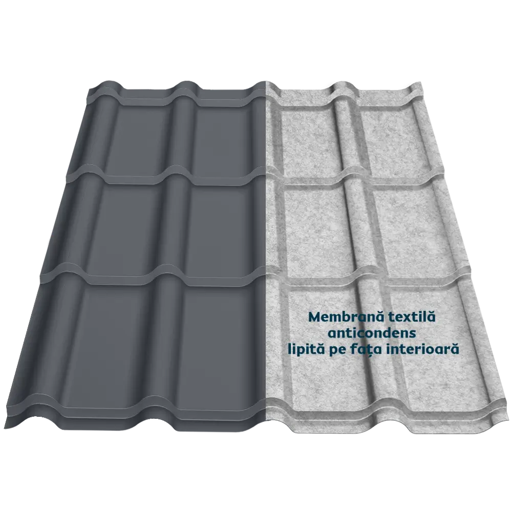 Țiglă metalică Bello Smart Caretta – Finisaj Fresco RAL 7024