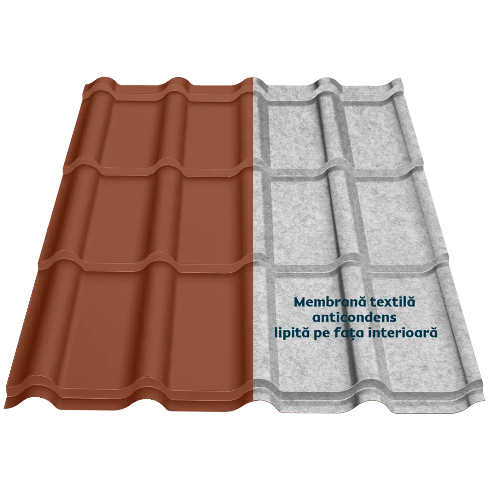 Țiglă metalică Bello Smart Caretta – Finisaj Fresco RAL 8004