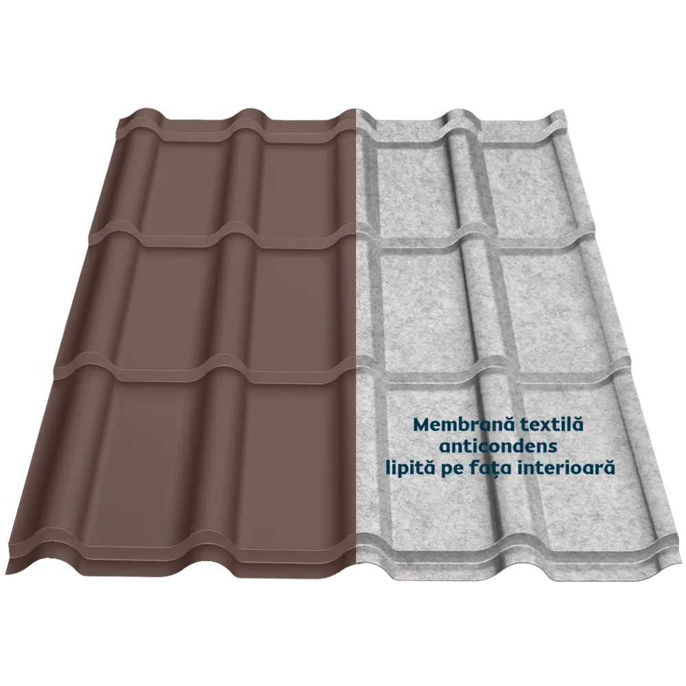 Țiglă metalică Bello Smart Caretta – Finisaj Fresco RAL 8017