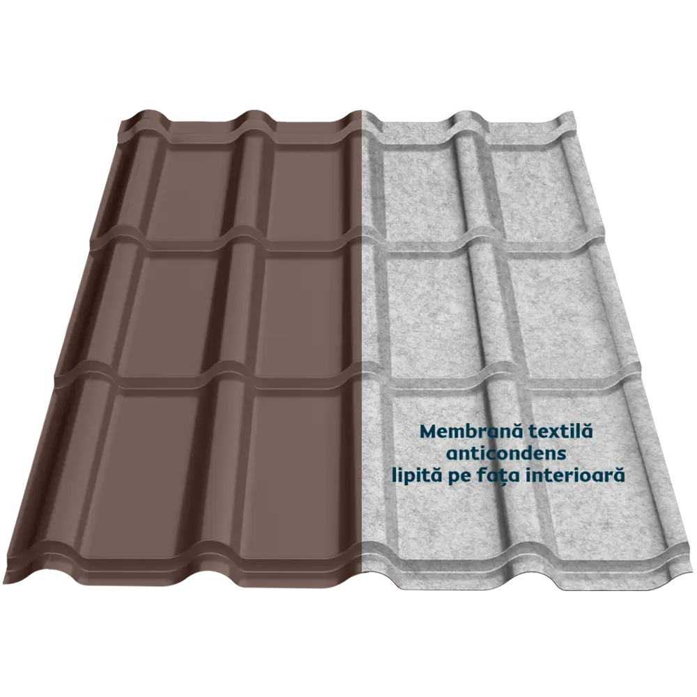 Țiglă metalică Bello Smart Caretta – Finisaj Lustro RAL 8017