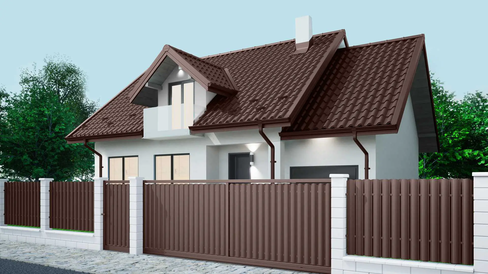 y118 vertical dublu, finisaj Fresco Duo, culoare maro ciocolatiu – RAL 8017