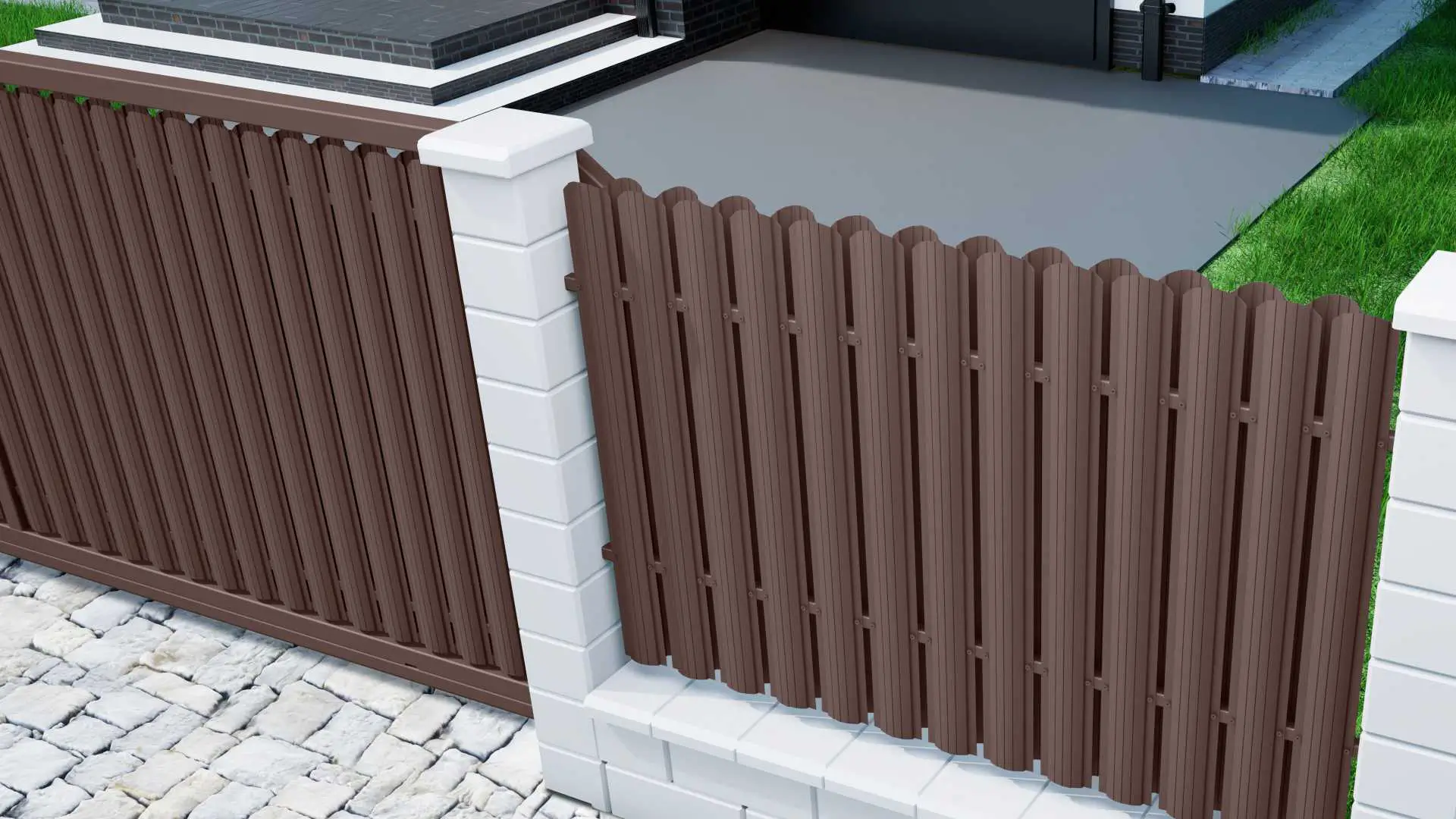 y118 vertical dublu, finisaj Fresco Duo, culoare maro ciocolatiu – RAL 8017