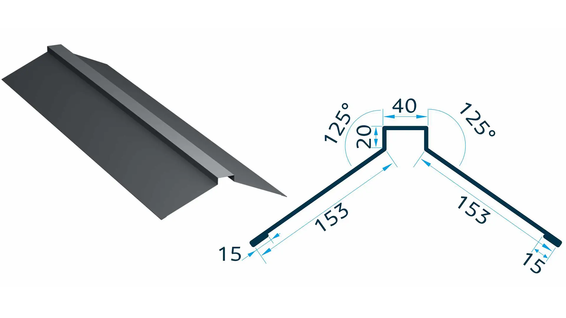 Coamă unghiulară Canto/cutată 2m